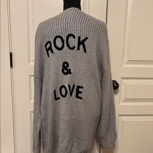 Gray Rock & Love Sweater Cardigan